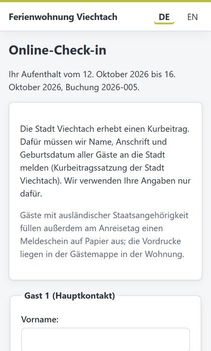 Online-Check-in auf dem Handy